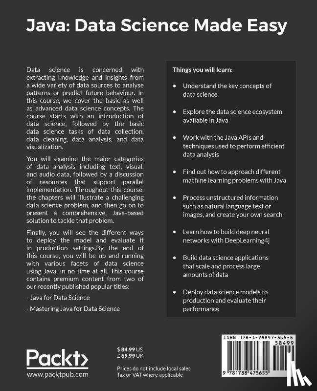 Reese, Richard M., Reese, Jennifer L., Grigorev, Alexey - Java: Data Science Made Easy