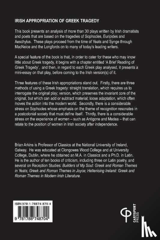 Arkins, Brian - Irish Appropriation of Greek Tragedy