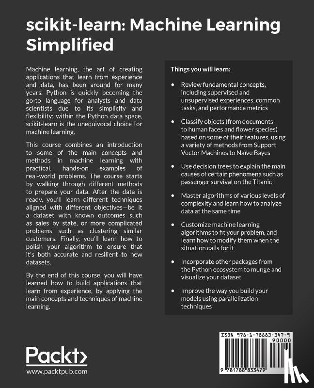 Garreta, Raul, Moncecchi, Guillermo, Hauck, Trent, Hackeling, Gavin - scikit-learn : Machine Learning Simplified