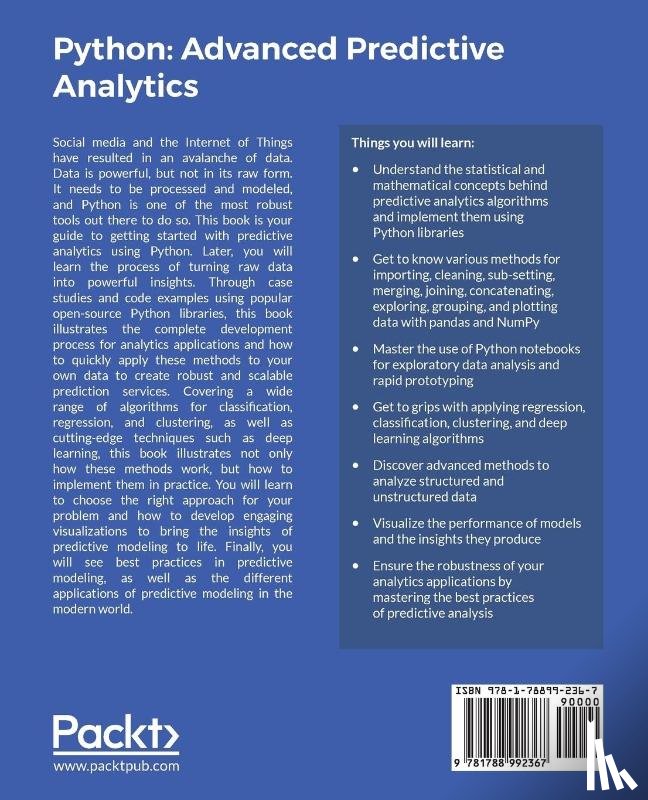 Babcock, Joseph, Kumar, Ashish - Python: Advanced Predictive Analytics