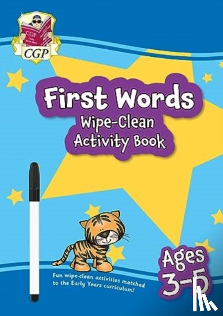 CGP Books - New First Words Wipe-Clean Activity Book for Ages 3-5 (with pen)