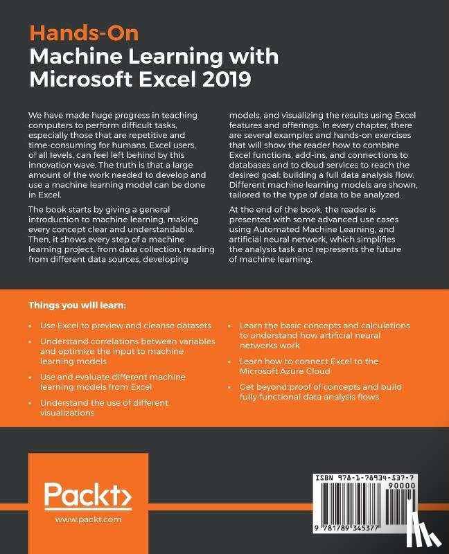 Martino, Julio Cesar Rodriguez - Hands-On Machine Learning with Microsoft Excel 2019