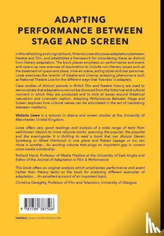Lowe, Victoria - Adapting Performance Between Stage and Screen