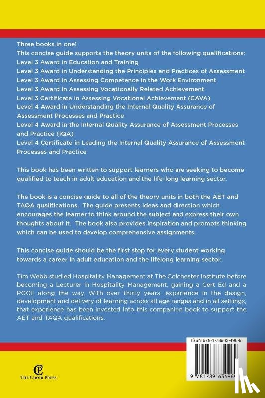 Webb, Tim - A Concise Guide to The Award in Education and Training (AET) and TAQA qualifications (CAVA & IQA)