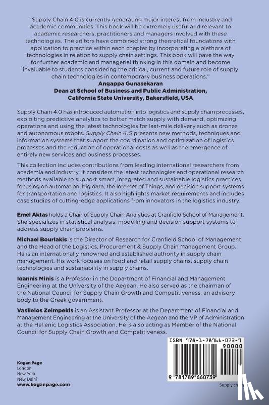 Aktas, Dr Emel, Bourlakis, Professor Michael, Minis, Ioannis, Zeimpekis, Vasileios - Supply Chain 4.0