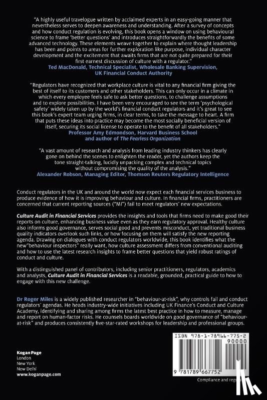 Miles, Roger - Culture Audit in Financial Services