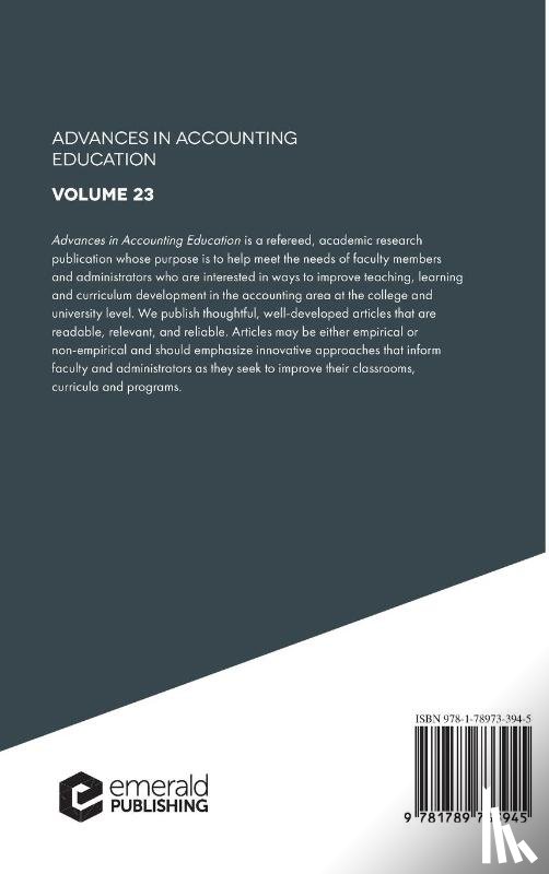  - Advances in Accounting Education