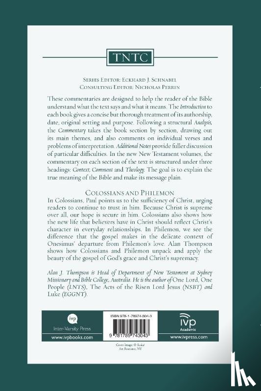 Thompson, Alan J. - Colossians and Philemon