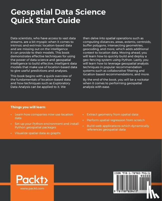 Hassan, Abdishakur, Vijayaraghavan, Jayakrishnan - Geospatial Data Science Quick Start Guide