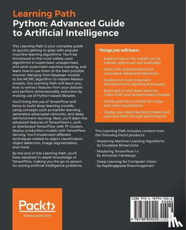 Bonaccorso, Giuseppe, Fandango, Armando, Shanmugamani, Rajalingappaa - Python: Advanced Guide to Artificial Intelligence