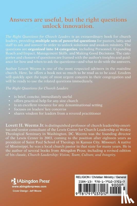 Weems, Lovett H. Jr. - Right Questions for Church Leaders, The