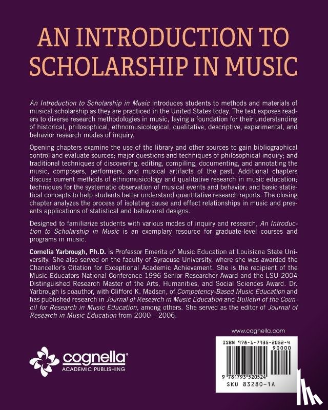 Yarbrough, Cornelia - An Introduction to Scholarship in Music