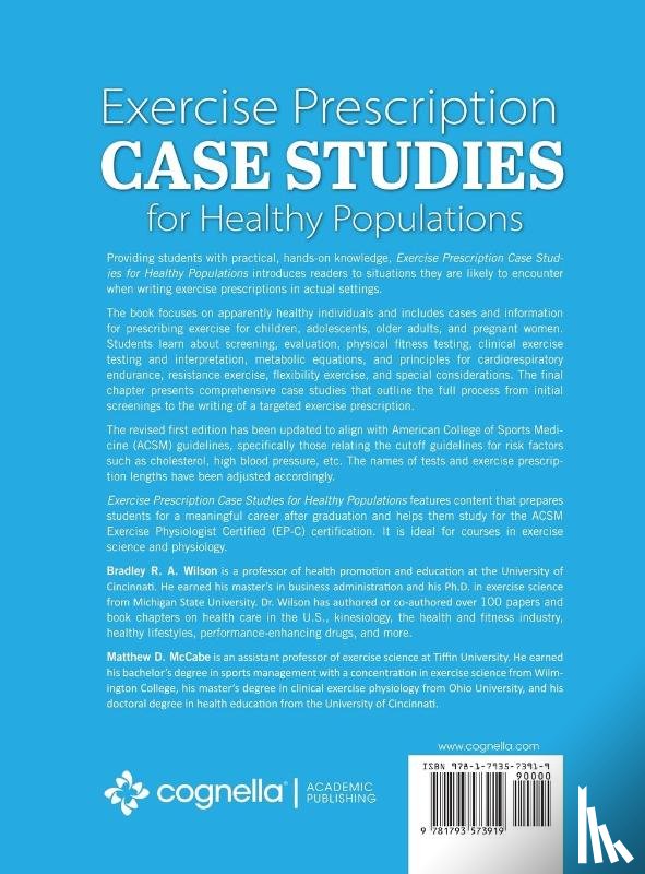 Wilson, Bradley R a, McCabe, Matthew D - Exercise Prescription Case Studies for Healthy Populations