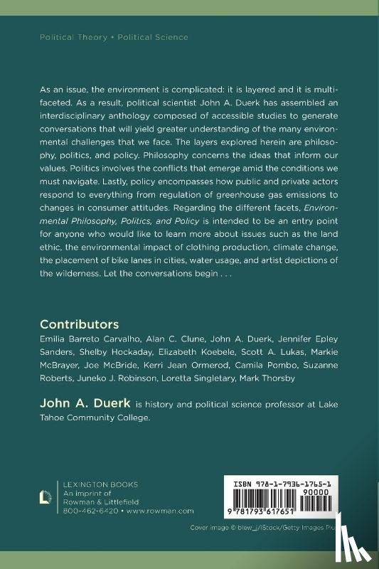  - Environmental Philosophy, Politics, and Policy