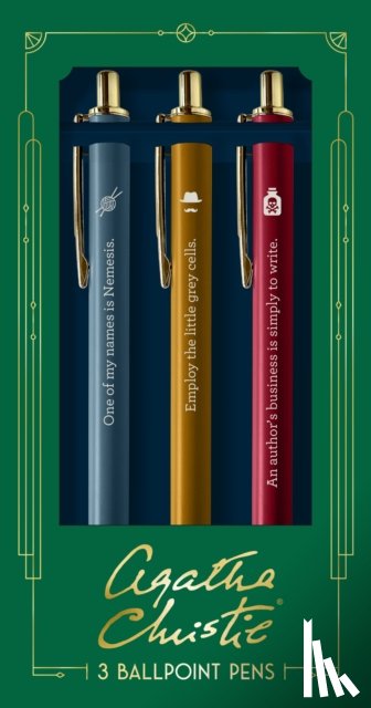 Chronicle Books - Agatha Christie Pen Set: 3 Ballpoint Pens