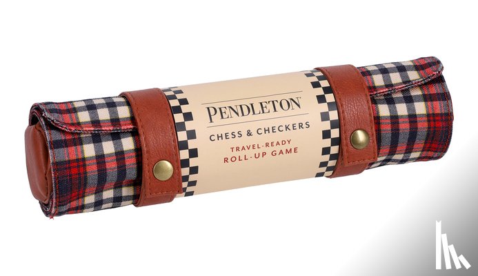 Pendleton Woolen Mills - Pendleton Red Black Check Pattern Chess & Checkers: Travel-Ready Roll-Up Game