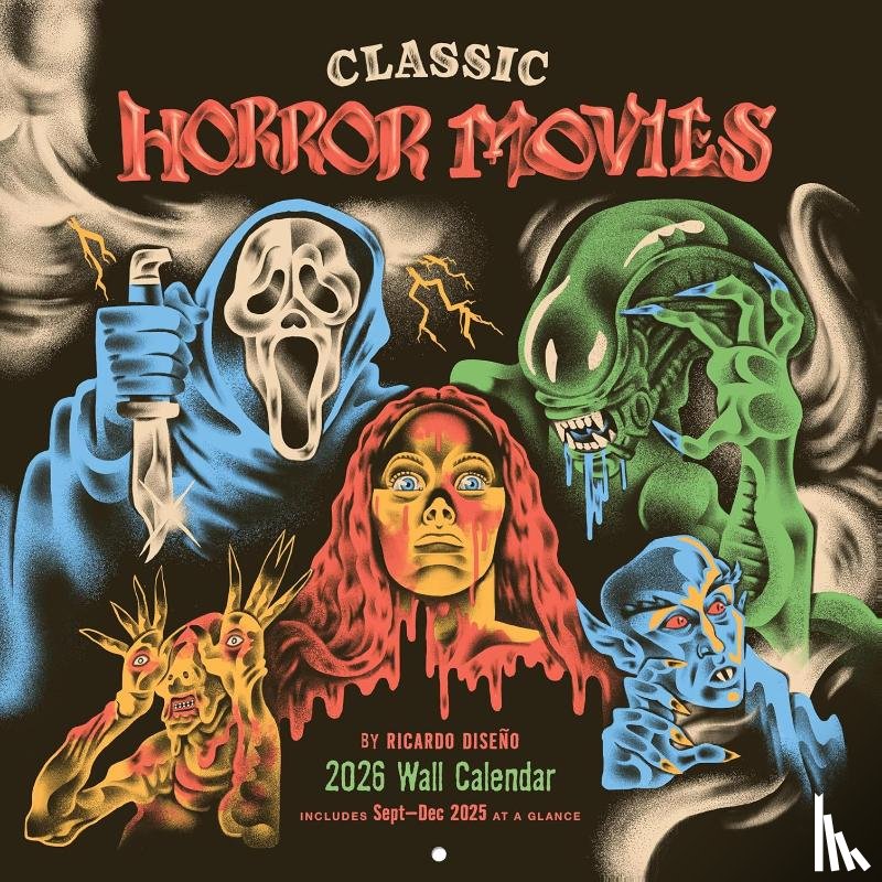 Diseno, Ricardo - Classic Horror Movies 2026 Wall Calendar