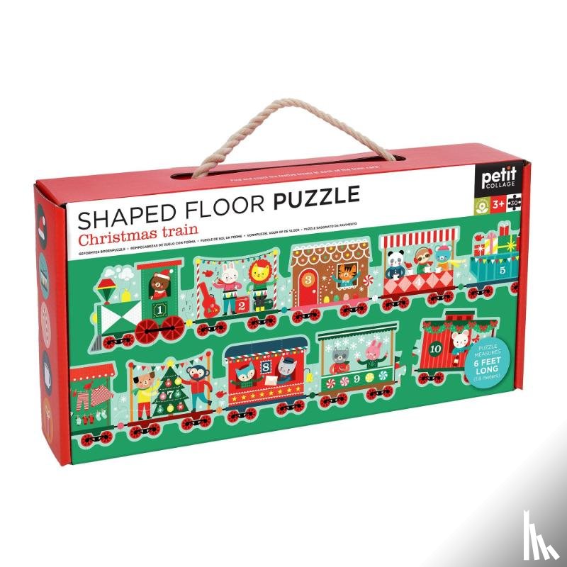 Petit Collage - Christmas Train Shaped Floor Puzzle