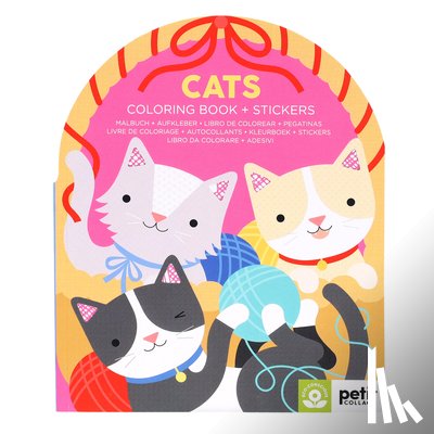 Petit Collage - Cats Coloring Book + Stickers