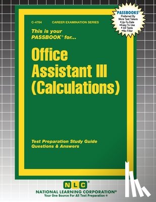 Passbooks - Office Assistant III (Calculations)