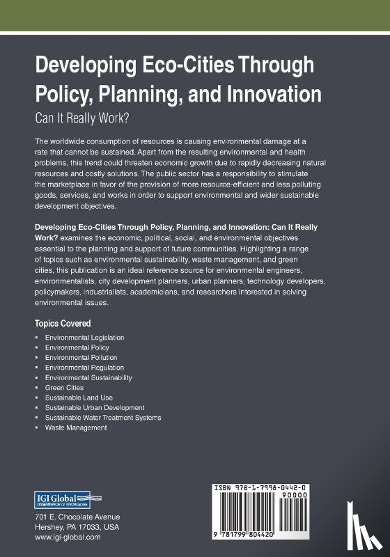  - Developing Eco-Cities Through Policy, Planning, and Innovation