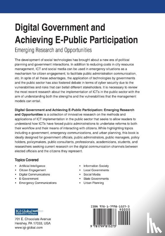 Manuel Pedro Rodriguez Bolivar, Maria Elicia Cortes Cediel - Digital Government and Achieving E-Public Participation