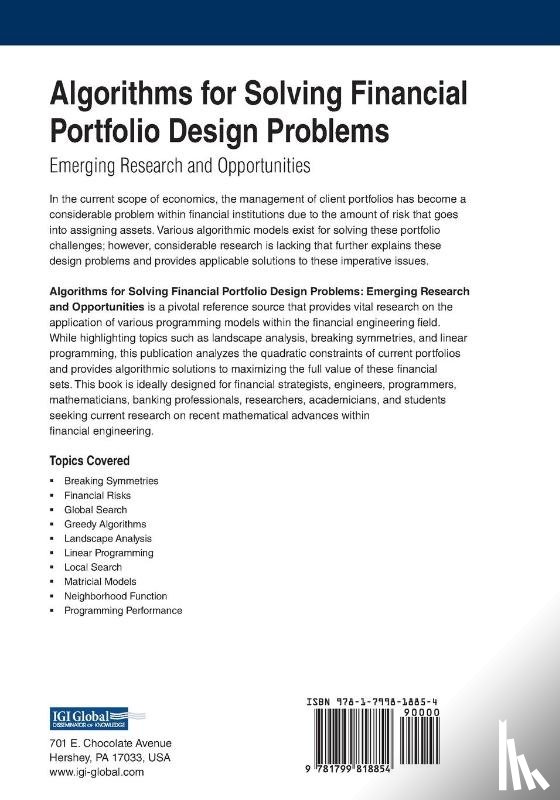 Lebbah, Fatima Zohra - Algorithms for Solving Financial Portfolio Design Problems