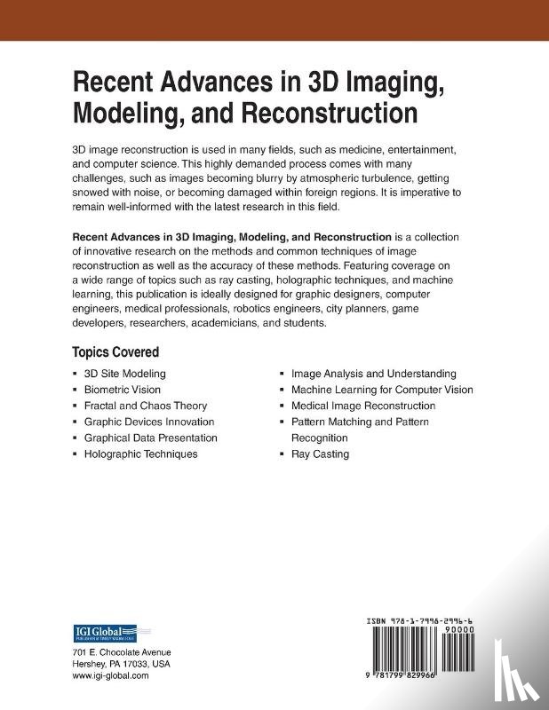  - Recent Advances in 3D Imaging, Modeling, and Reconstruction