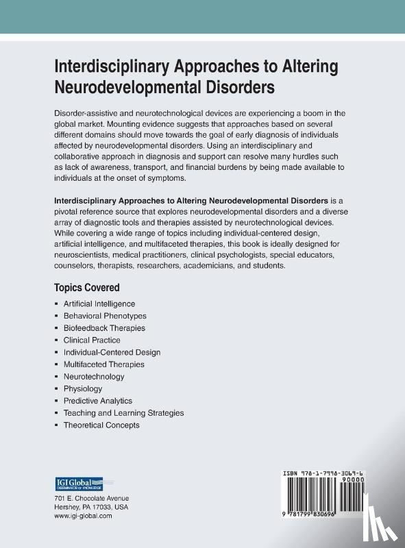 - Interdisciplinary Approaches to Altering Neurodevelopmental Disorders