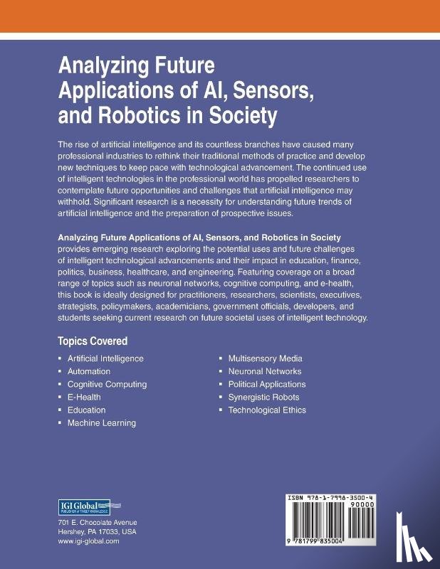 - Analyzing Future Applications of AI, Sensors, and Robotics in Society