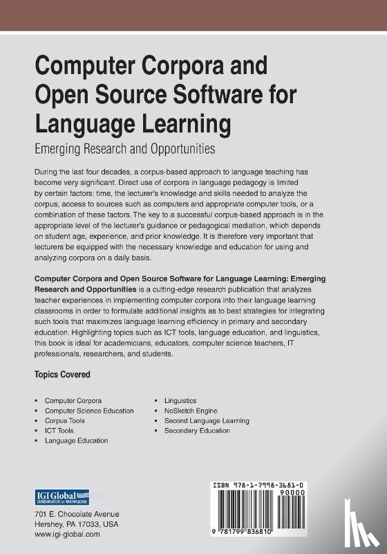 Posavec, Kristina - Computer Corpora and Open Source Software for Language Learning: Emerging Research and Opportunities