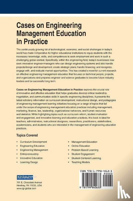 - Cases on Engineering Management Education in Practice
