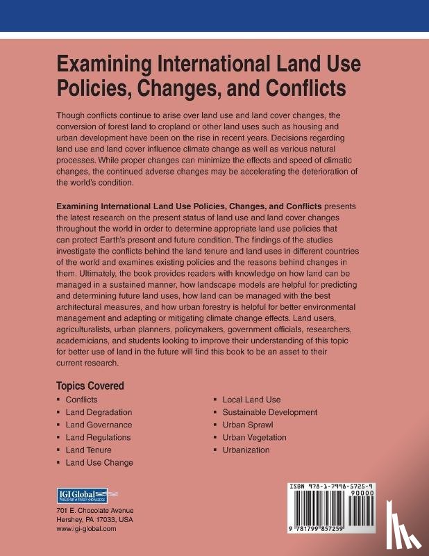  - Examining International Land Use Policies, Changes, and Conflicts