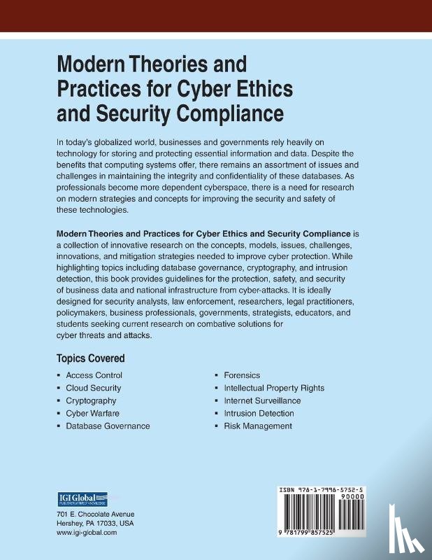  - Modern Theories and Practices for Cyber Ethics and Security Compliance