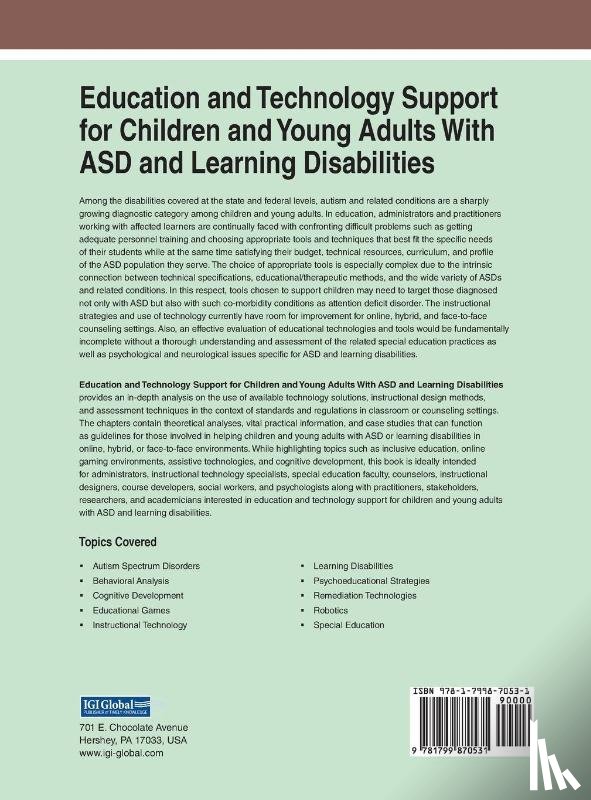  - Education and Technology Support for Children and Young Adults With ASD and Learning Disabilities