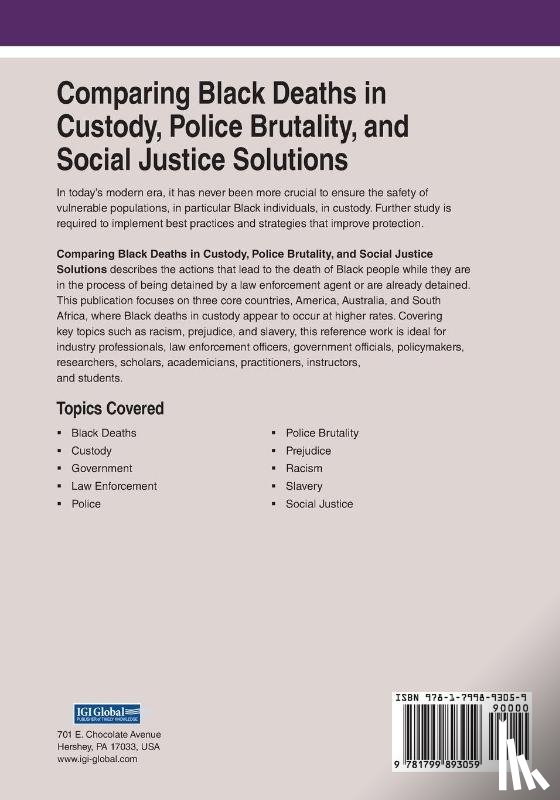 Simmons, Janelle Christine - Comparing Black Deaths in Custody, Police Brutality, and Social Justice Solutions