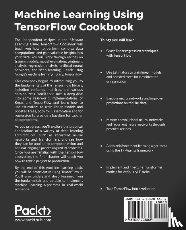 Audevart, Alexia, Banachewicz, Konrad, Massaron, Luca - Machine Learning Using TensorFlow Cookbook