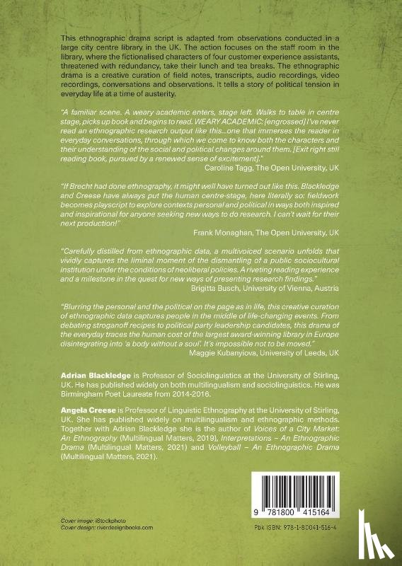 Blackledge, Adrian, Creese, Angela - Ode to the City – An Ethnographic Drama