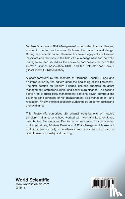  - Modern Finance And Risk Management: Festschrift In Honour Of Hermann Locarek-junge