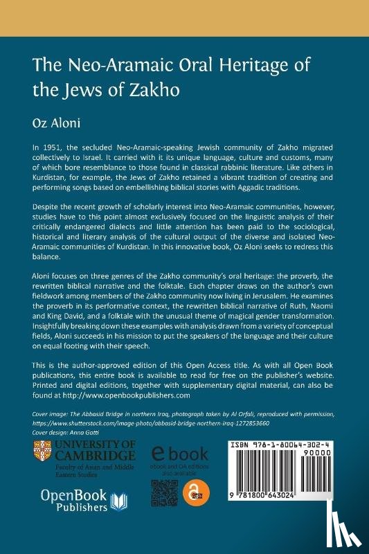 Aloni, Oz - The Neo-Aramaic Oral Heritage of the Jews of Zakho