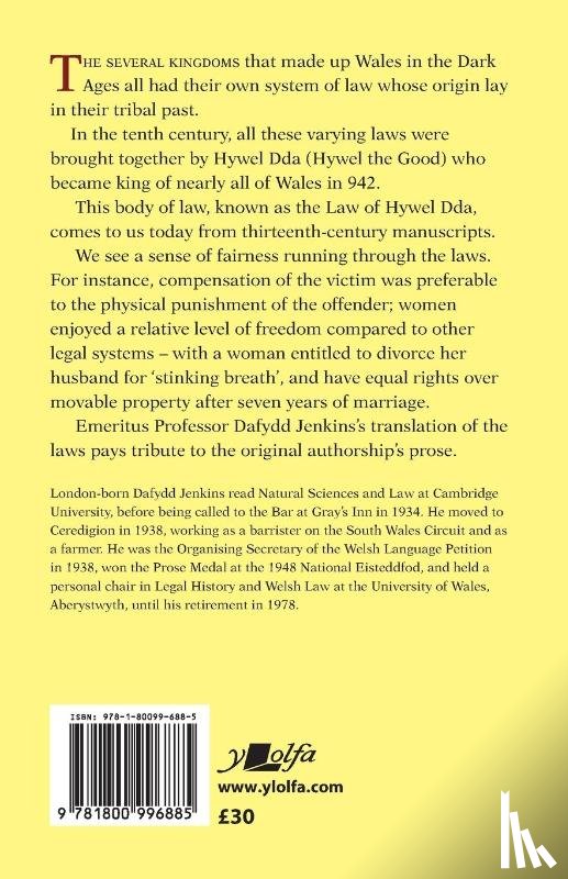 Jenkins, Dafydd - The Law of Hywel Dda - Law texts from medieval Wales, translated and edited