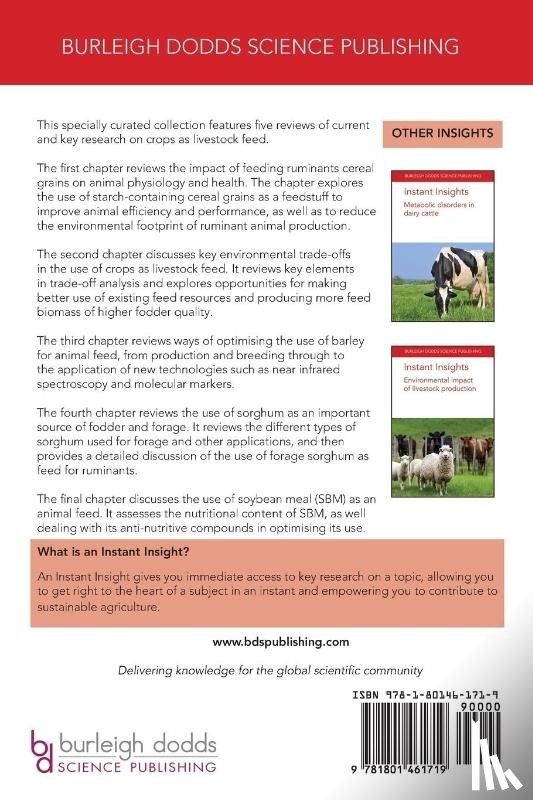 Hales, Dr Kristin (US Meat Animal Research Center – USDA-ARS (United States)), Muller, Dr A. (FiBL), Lourenco, Dr Jeferson (University of Georgia), Seidel, Dr Darren S. (University of Georgia) - Instant Insights: Crops as Livestock Feed