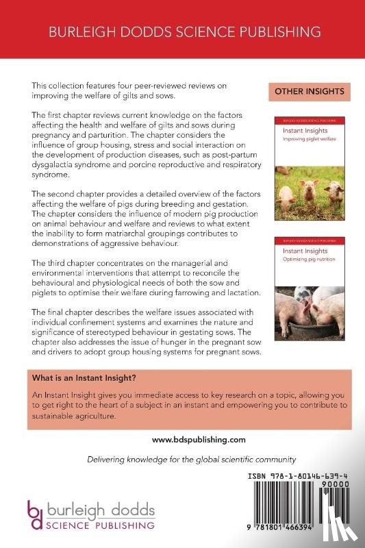 Bjorkman, Dr S. (University of Helsinki), Oliviero, Dr C. (University of Helsinki), Peltoniemi, Professor O. A. T. (University of Helsinki), Hemsworth, Prof. Paul H. (University of Melbourne) - Instant Insights: Improving the Welfare of Gilts and Sows