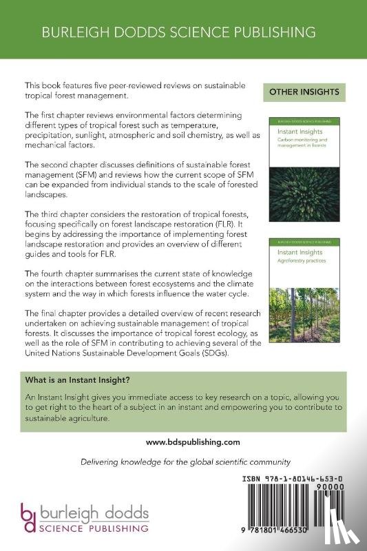 Hardcastle, Mr Patrick D. (Forestry Development Specialist (United Kingdom)), Petrokofsky, Dr Gillian (University of Oxford), Muchugi, Dr Alice, Muraguri, Dr Sammy (Kunming Institute of Botany (China)) - Instant Insights: Sustainable Tropical Forest Management