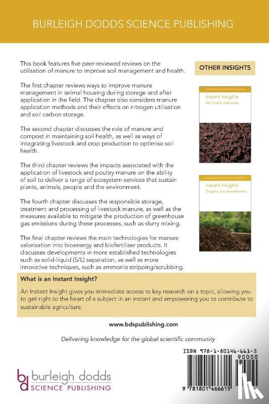 Sørensen, Dr Peter (Aarhus University), Riau, Dr Victor (Institute of Agrifood Research and Technology (IRTA) (Spain)), Bechini, Dr Luca (University of Milan, Stoumann Jensen, Prof Lars (University of Copenhagen) - Instant Insights: Using Manure in Soil Management