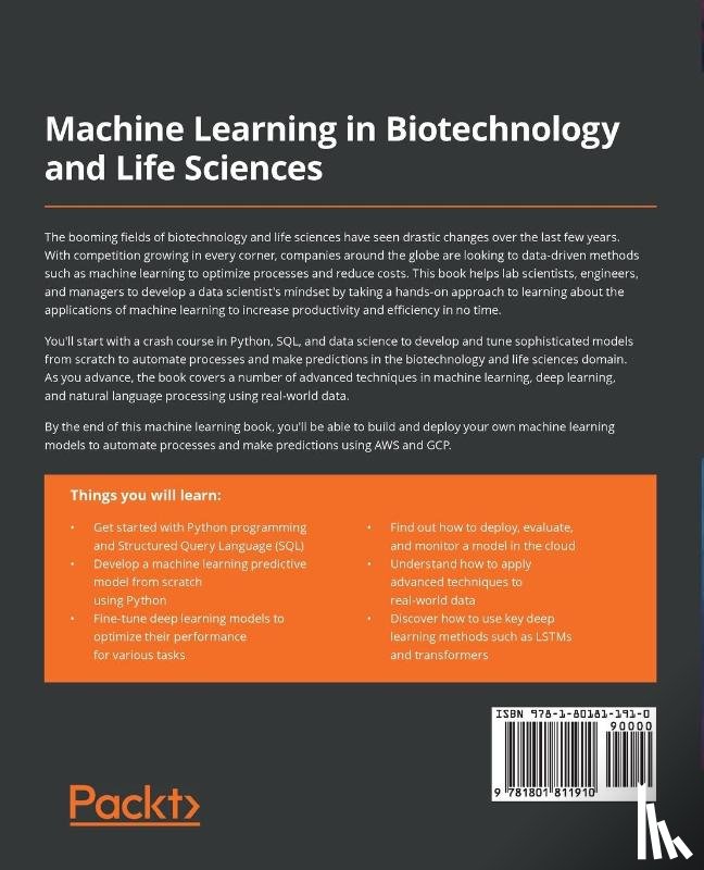 Alkhalifa, Saleh - Machine Learning in Biotechnology and Life Sciences