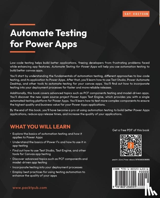 Calvo, Cesar, Huerta, Carlos de - Automate Testing for Power Apps