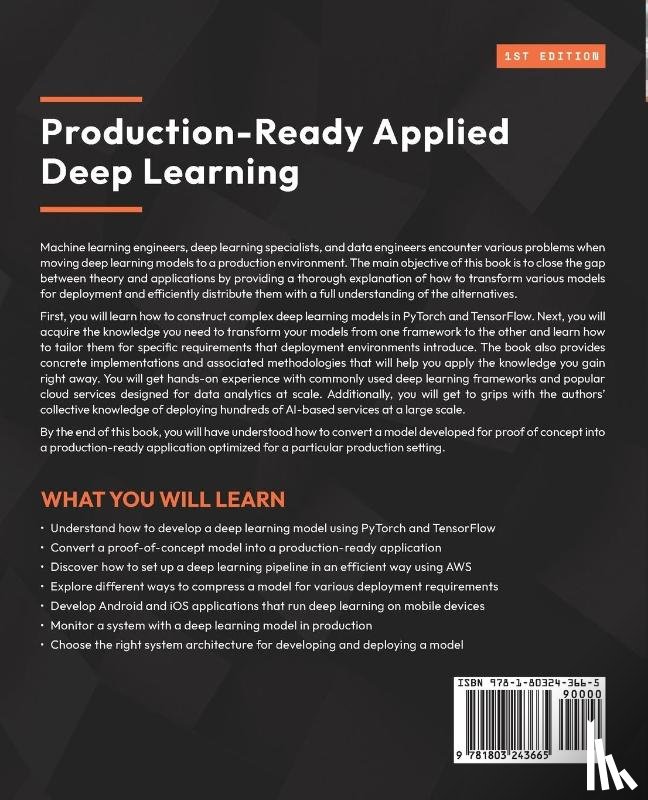 Palczewski, Tomasz, Lee, Jaejun, Mookiah, Lenin - Production-Ready Applied Deep Learning