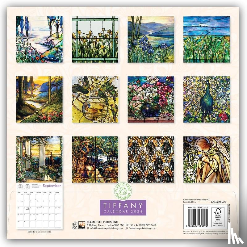 Flame, Tree - Tiffany Wall Calendar 2024 (Art Calendar)