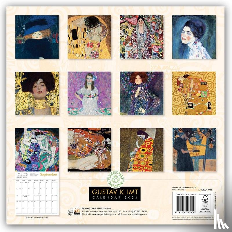 Flame, Tree - Gustav Klimt Wall Calendar 2024 (Art Calendar)